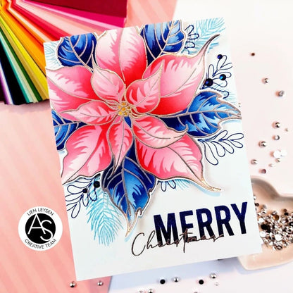 Alex Syberia Designs Festive Poinsettia Stamp Set - CraftSource Market: Craft Supplies & Kits Papercraft > Stamps > Photopolymer Stamps