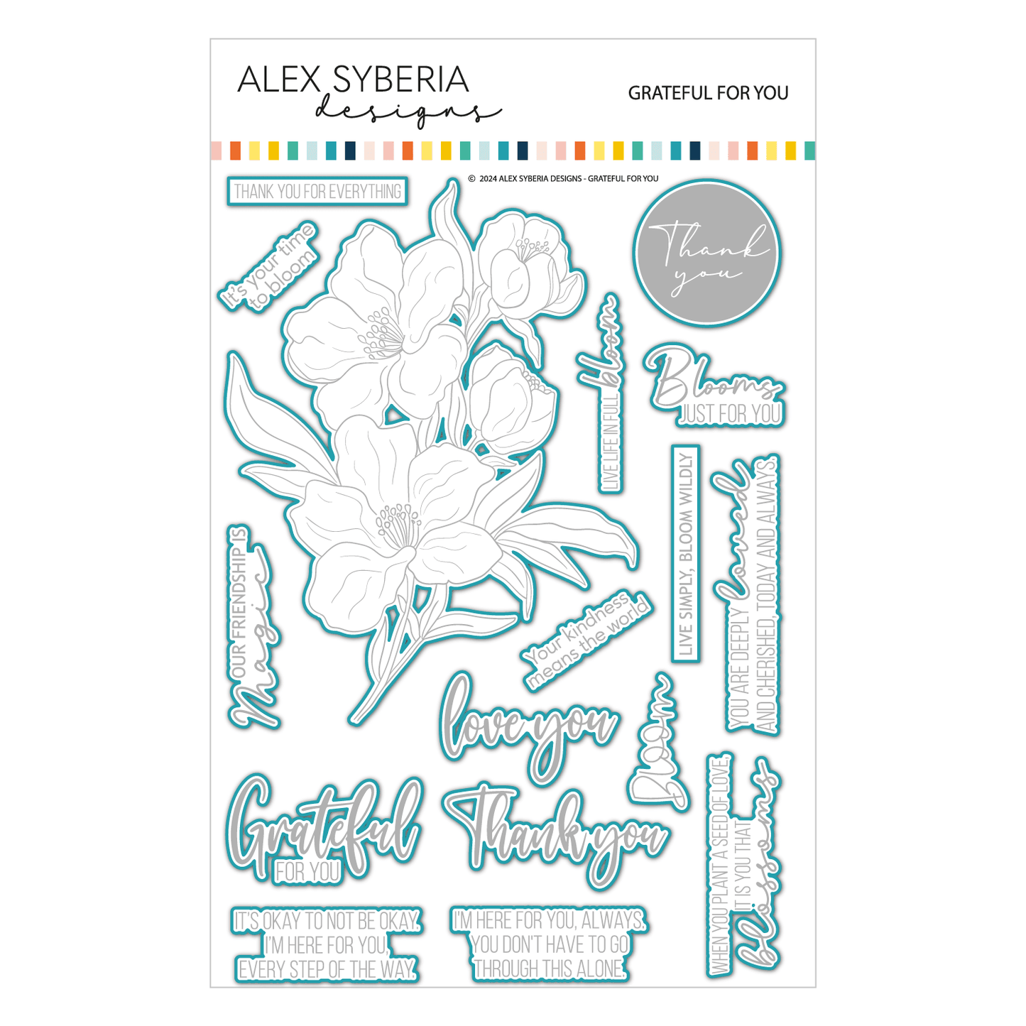 Alex Syberia Designs Grateful for You Die Set - CraftSource Market: Craft Supplies & Kits Papercraft > Dies > Metal Cutting Dies