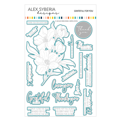 Alex Syberia Designs Grateful for You Die Set - CraftSource Market: Craft Supplies & Kits Papercraft > Dies > Metal Cutting Dies