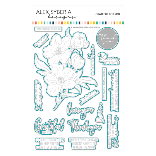 Alex Syberia Designs Grateful for You Die Set - CraftSource Market: Craft Supplies & Kits Papercraft > Dies > Metal Cutting Dies