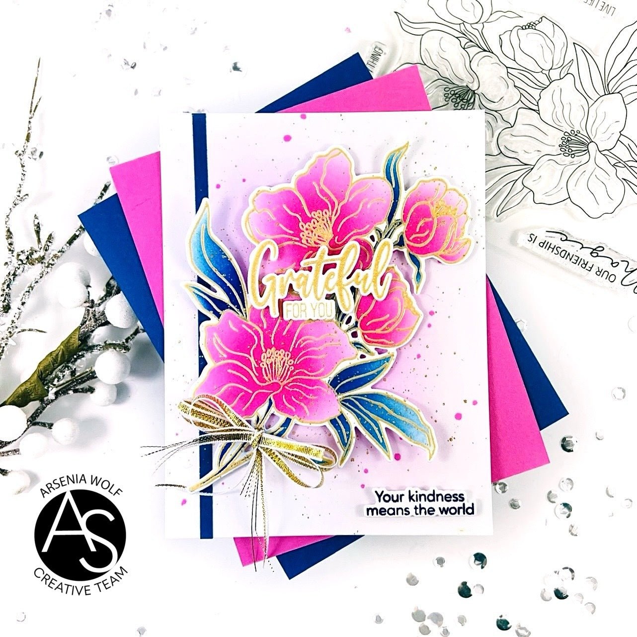 Alex Syberia Designs Grateful for You Stamp Set - CraftSource Market: Craft Supplies & Kits Papercraft > Stamps > Photopolymer Stamps