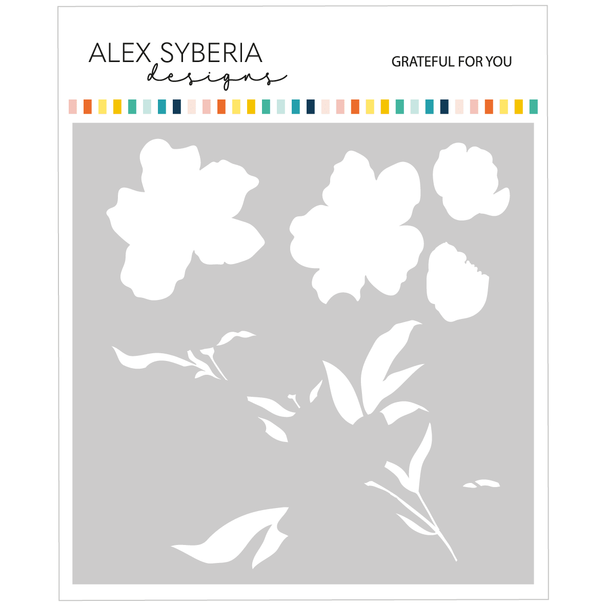 Alex Syberia Designs Grateful for You Stencil - CraftSource Market: Craft Supplies & Kits Papercraft > Stencils