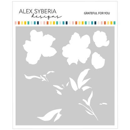 Alex Syberia Designs Grateful for You Stencil - CraftSource Market: Craft Supplies & Kits Papercraft > Stencils