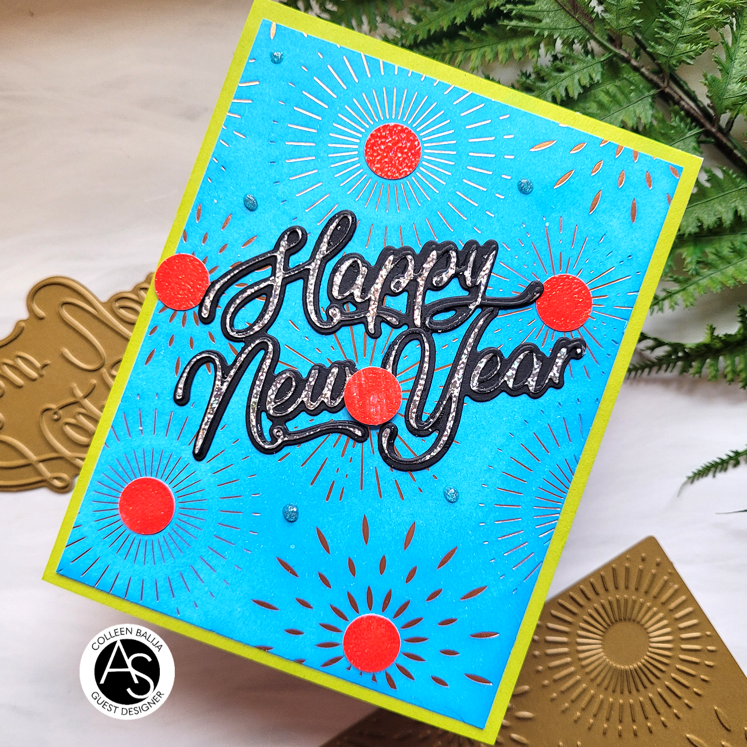 Alex Syberia Designs Happy New Year Hot Foil Plate - CraftSource Market: Craft Supplies & Kits Foiling and Letterpress