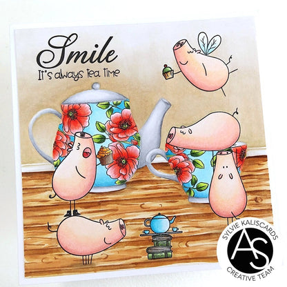 Alex Syberia Designs Hog Happy Day Stamp Set - CraftSource Market: Craft Supplies & Kits Papercraft > Stamps > Photopolymer Stamps