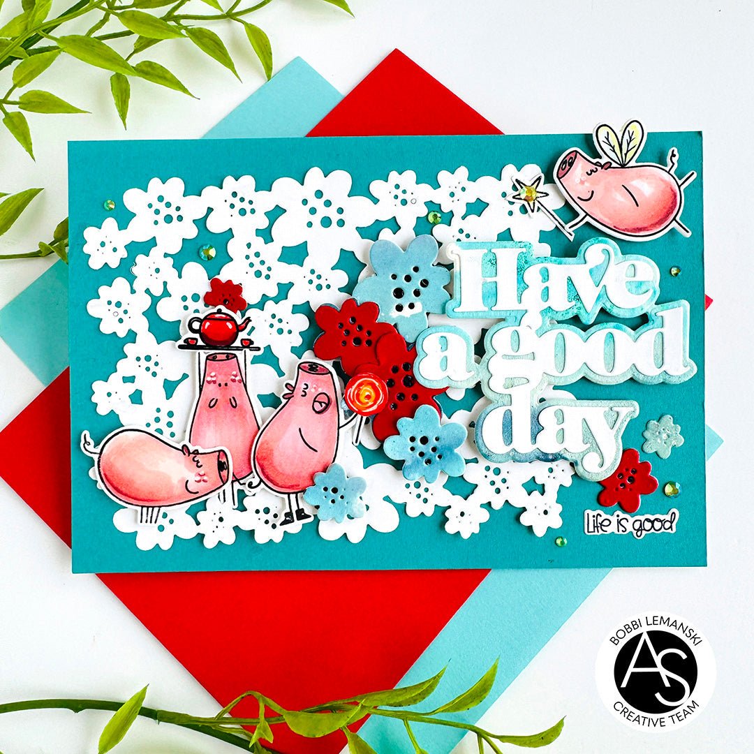 Alex Syberia Designs Hog Happy Day Stamp Set - CraftSource Market: Craft Supplies & Kits Papercraft > Stamps > Photopolymer Stamps