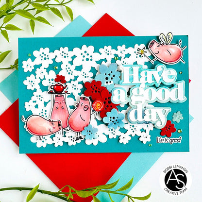 Alex Syberia Designs Hog Happy Day Stamp Set - CraftSource Market: Craft Supplies & Kits Papercraft > Stamps > Photopolymer Stamps