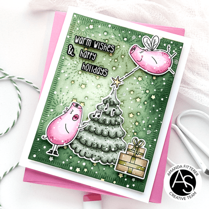 Alex Syberia Designs Hog Happy Day Stamp Set - CraftSource Market: Craft Supplies & Kits Papercraft > Stamps > Photopolymer Stamps