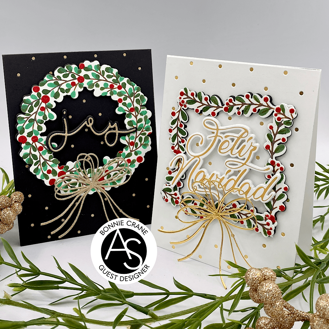 Alex Syberia Designs Holiday Wreath & Branch Stencil & Die Set - CraftSource Market: Craft Supplies & Kits Papercraft > Stencils