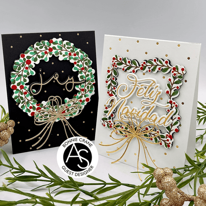 Alex Syberia Designs Holiday Wreath & Branch Stencil & Die Set - CraftSource Market: Craft Supplies & Kits Papercraft > Stencils