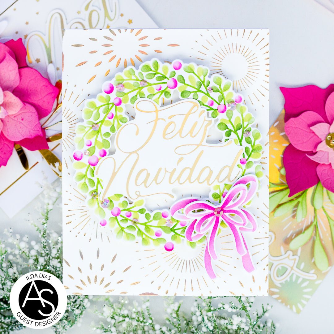 Alex Syberia Designs Holiday Wreath & Branch Stencil & Die Set - CraftSource Market: Craft Supplies & Kits Papercraft > Stencils