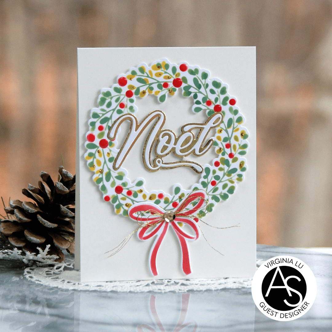 Alex Syberia Designs Holiday Wreath & Branch Stencil & Die Set - CraftSource Market: Craft Supplies & Kits Papercraft > Stencils