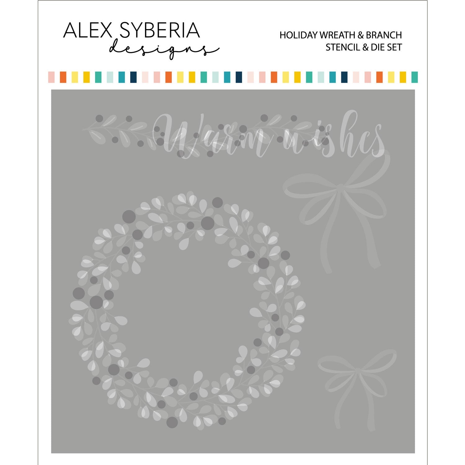 Alex Syberia Designs Holiday Wreath & Branch Stencil & Die Set - CraftSource Market: Craft Supplies & Kits Papercraft > Stencils