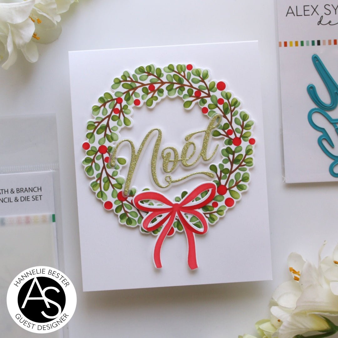 Alex Syberia Designs Holiday Wreath & Branch Stencil & Die Set - CraftSource Market: Craft Supplies & Kits Papercraft > Stencils
