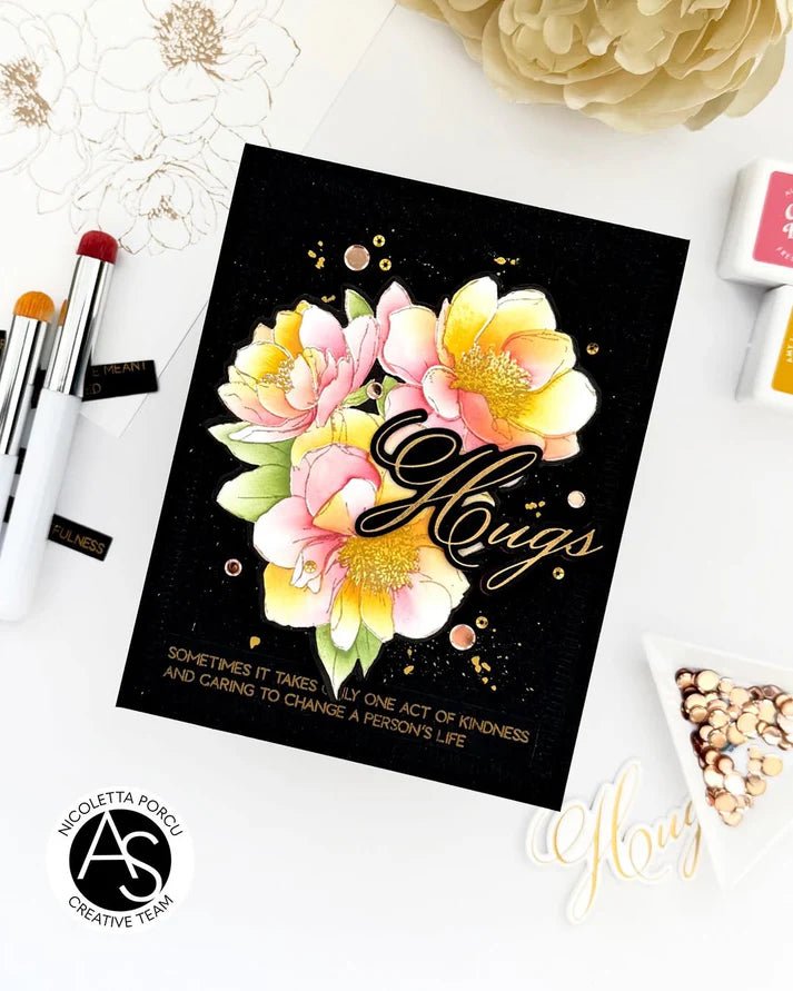 Alex Syberia Designs Hugs in Bloom BetterPress Plate & Die Set - CraftSource Market: Craft Supplies & Kits Papercraft > Dies > Metal Cutting Dies