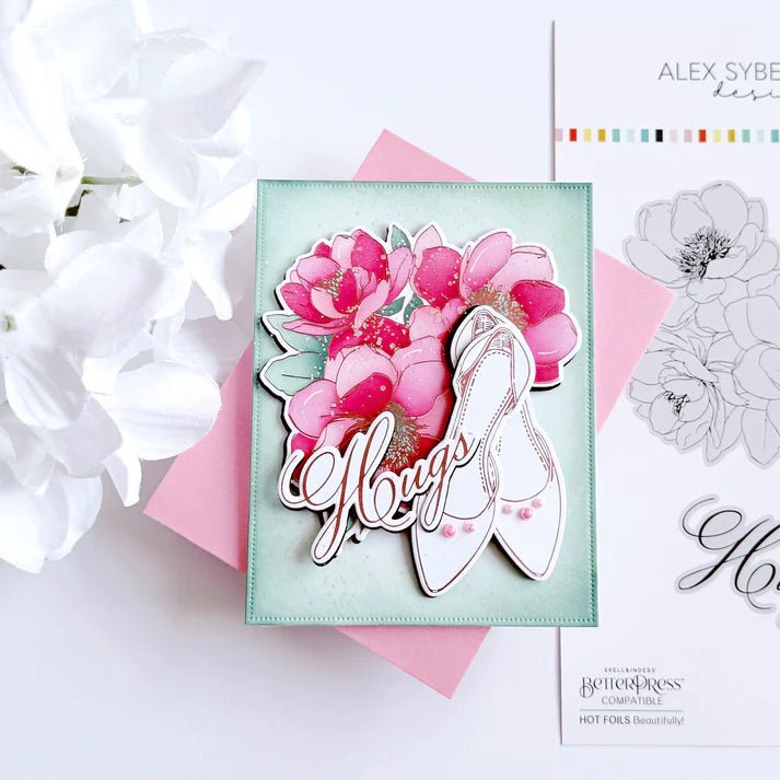 Alex Syberia Designs Hugs in Bloom BetterPress Plate & Die Set - CraftSource Market: Craft Supplies & Kits Papercraft > Dies > Metal Cutting Dies