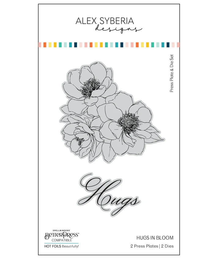 Alex Syberia Designs Hugs in Bloom BetterPress Plate & Die Set - CraftSource Market: Craft Supplies & Kits Papercraft > Dies > Metal Cutting Dies