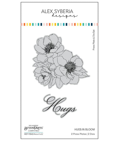 Alex Syberia Designs Hugs in Bloom BetterPress Plate & Die Set - CraftSource Market: Craft Supplies & Kits Papercraft > Dies > Metal Cutting Dies