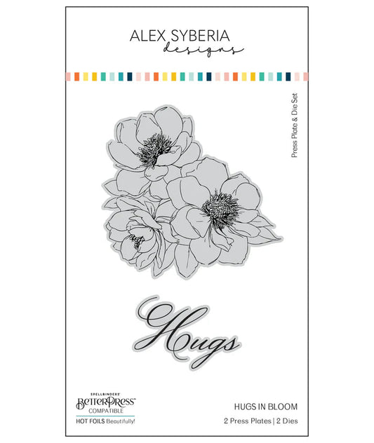 Alex Syberia Designs Hugs in Bloom BetterPress Plate & Die Set - CraftSource Market: Craft Supplies & Kits Papercraft > Dies > Metal Cutting Dies