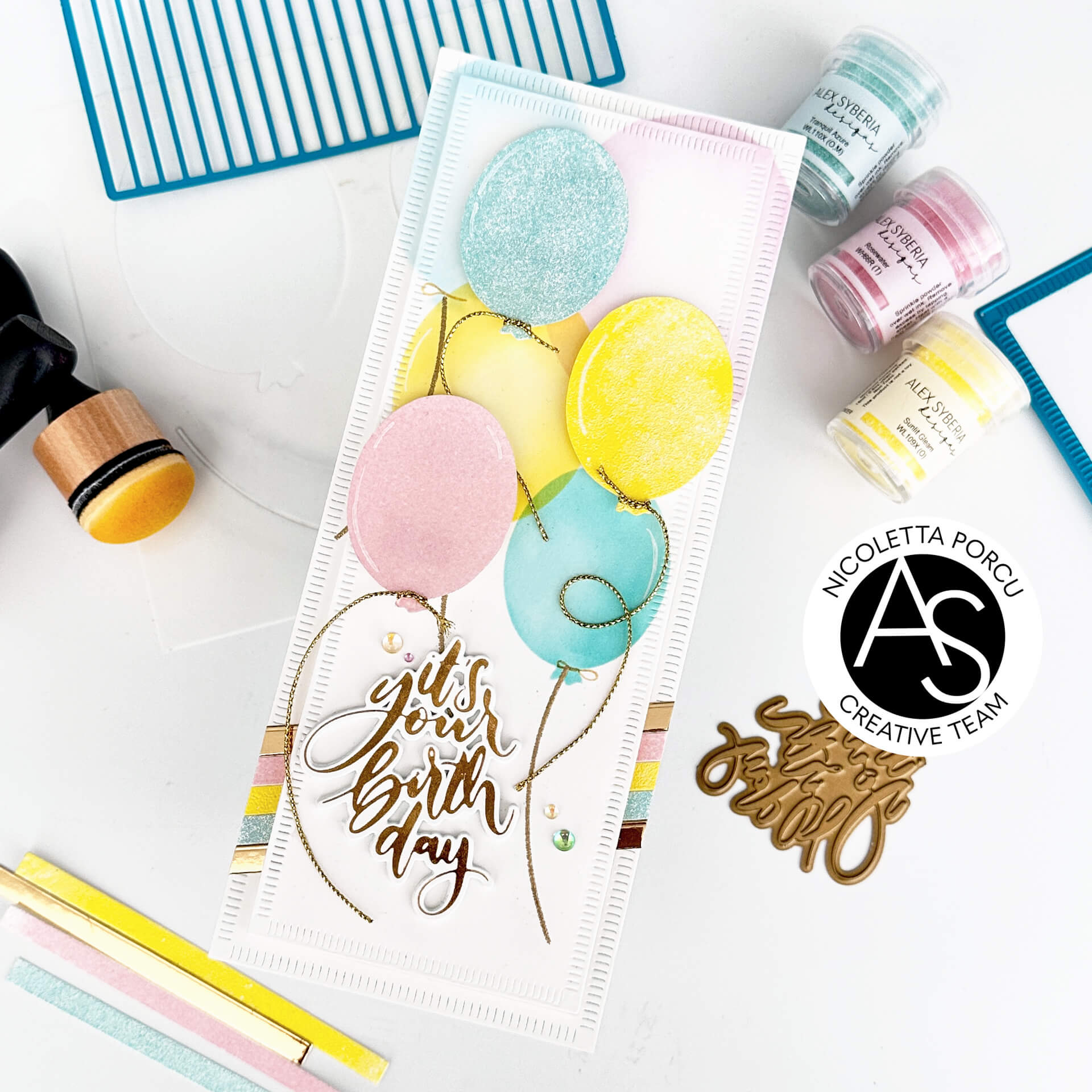 Alex Syberia Designs It's your birthday Hot Foil Plate and Die Set - CraftSource Market: Craft Supplies & Kits Papercraft > Dies > Metal Cutting Dies