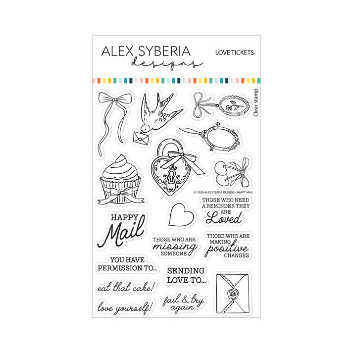 Alex Syberia Designs Love Tickets Stamp Set - CraftSource Market: Craft Supplies & Kits Papercraft > Stamps > Photopolymer Stamps