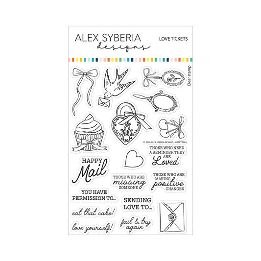 Alex Syberia Designs Love Tickets Stamp Set - CraftSource Market: Craft Supplies & Kits Papercraft > Stamps > Photopolymer Stamps