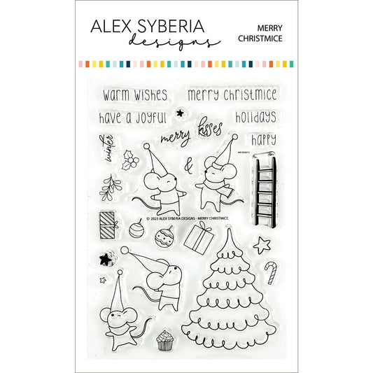 Alex Syberia Designs Merry Christmice Stamp Set - CraftSource Market: Craft Supplies & Kits Papercraft > Stamps > Photopolymer Stamps