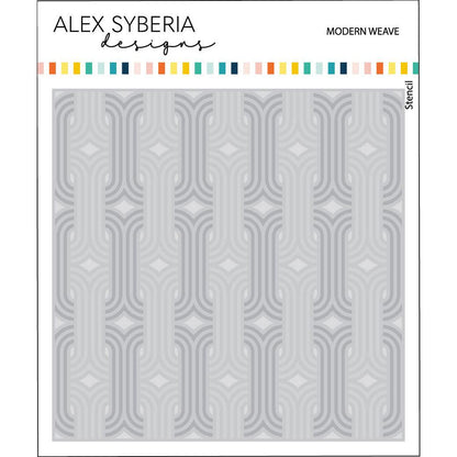 Alex Syberia Designs Modern Weave Layering Stencil - CraftSource Market: Craft Supplies & Kits Papercraft > Stencils