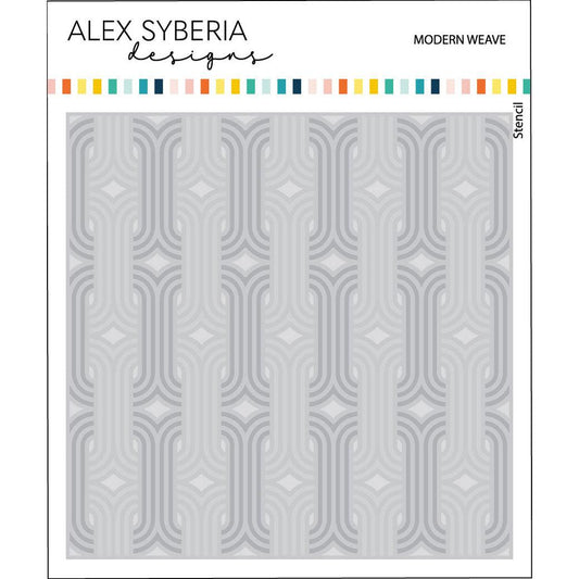 Alex Syberia Designs Modern Weave Layering Stencil - CraftSource Market: Craft Supplies & Kits Papercraft > Stencils