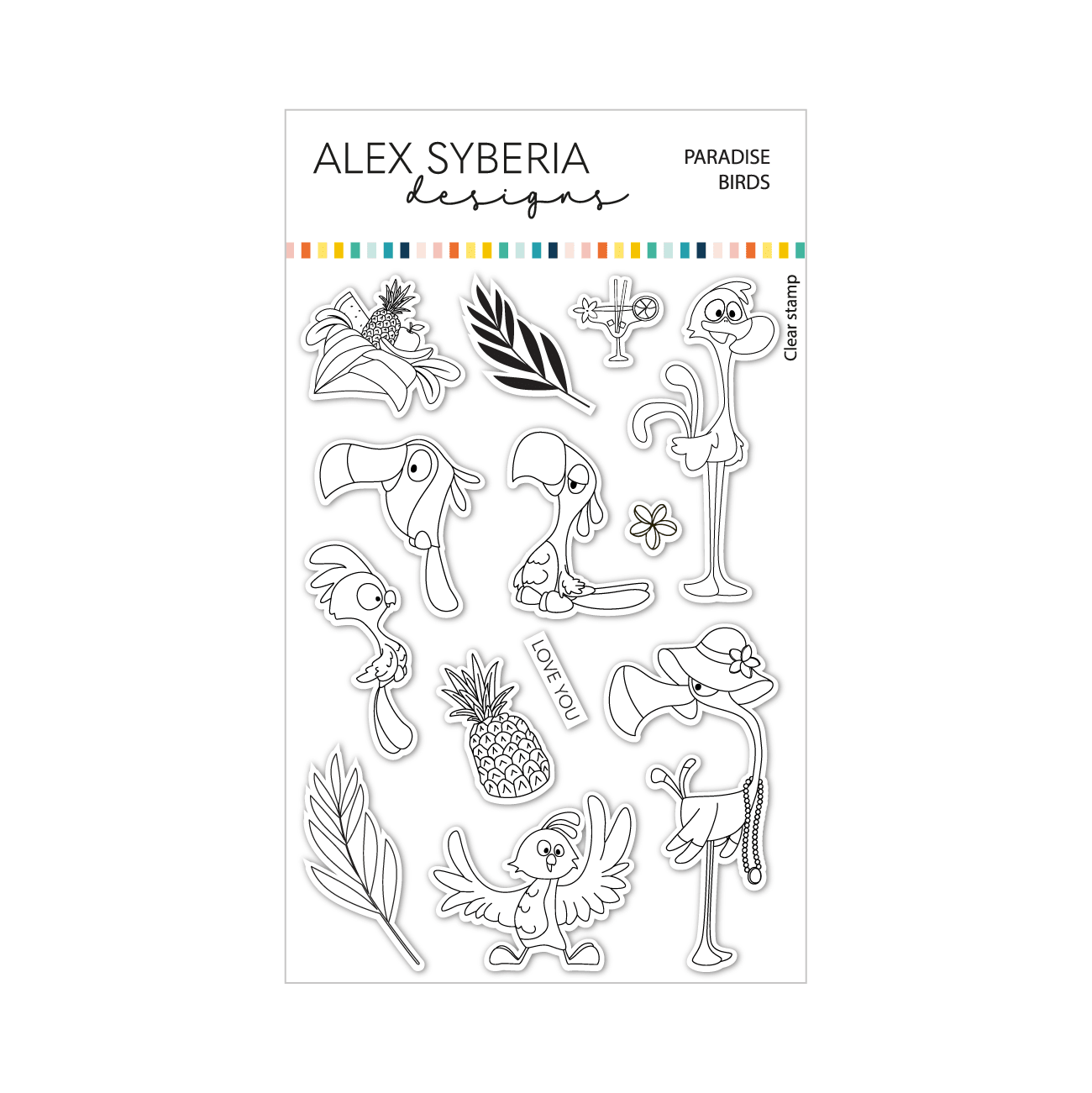 Alex Syberia Designs Paradise Birds Stamp Set - CraftSource Market: Craft Supplies & Kits Papercraft > Stamps > Photopolymer Stamps