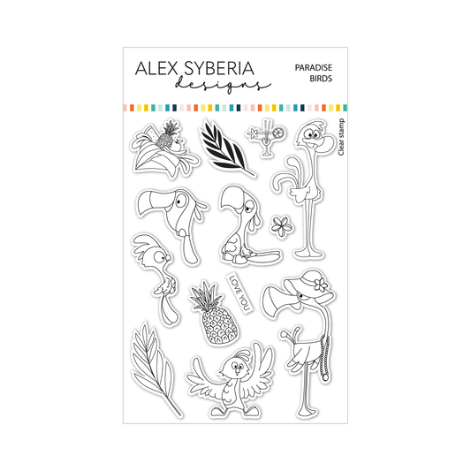 Alex Syberia Designs Paradise Birds Stamp Set - CraftSource Market: Craft Supplies & Kits Papercraft > Stamps > Photopolymer Stamps