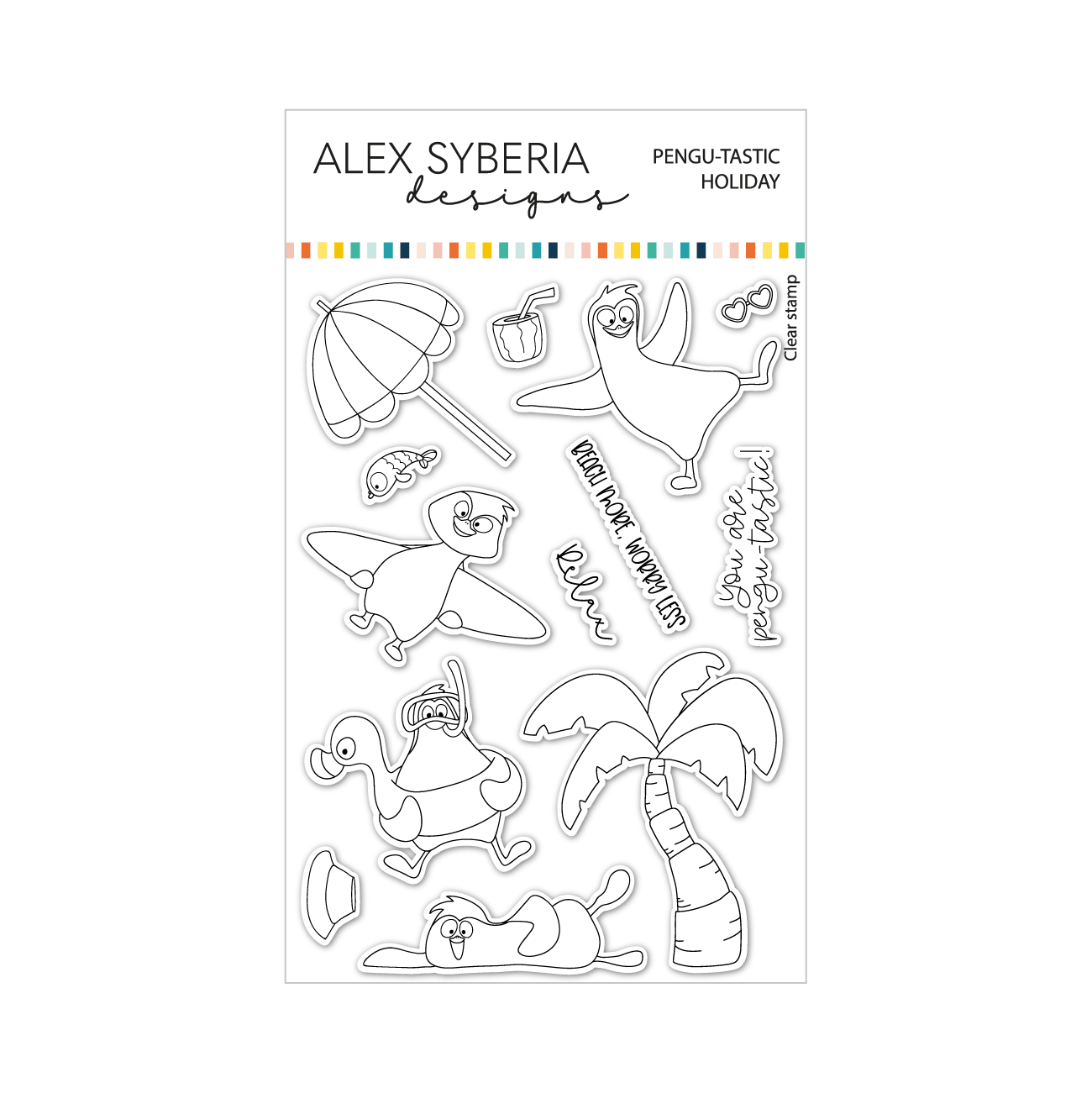 Alex Syberia Designs Pengu - tastic Holiday Stamp Set - CraftSource Market: Craft Supplies & Kits Papercraft > Stamps > Photopolymer Stamps