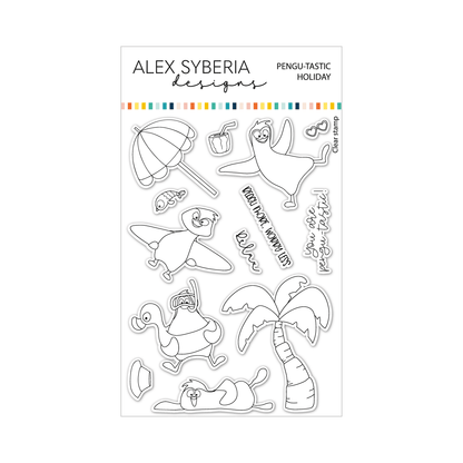 Alex Syberia Designs Pengu - tastic Holiday Stamp Set - CraftSource Market: Craft Supplies & Kits Papercraft > Stamps > Photopolymer Stamps