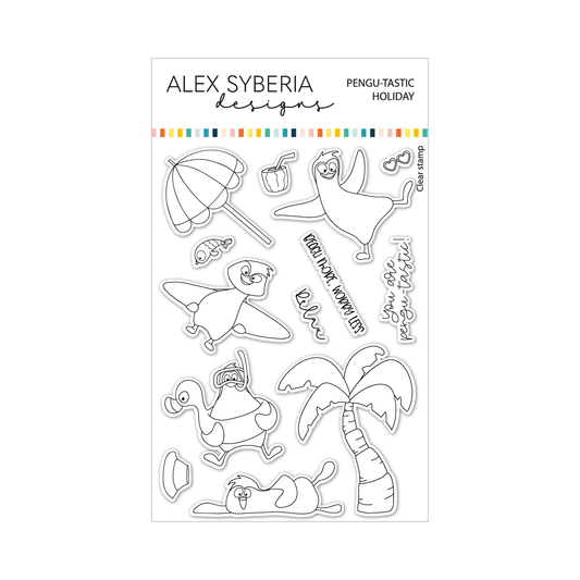 Alex Syberia Designs Pengu - tastic Holiday Stamp Set - CraftSource Market: Craft Supplies & Kits Papercraft > Stamps > Photopolymer Stamps