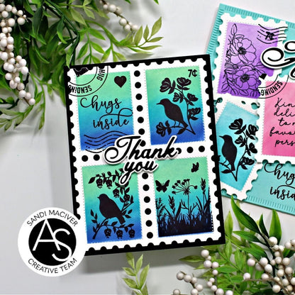 Alex Syberia Designs Postage Stamps Stencil - CraftSource Market: Craft Supplies & Kits Papercraft > Stencils