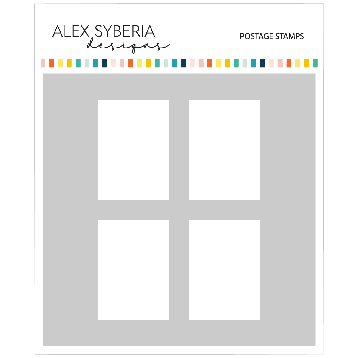 Alex Syberia Designs Postage Stamps Stencil - CraftSource Market: Craft Supplies & Kits Papercraft > Stencils