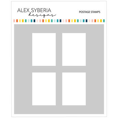 Alex Syberia Designs Postage Stamps Stencil - CraftSource Market: Craft Supplies & Kits Papercraft > Stencils