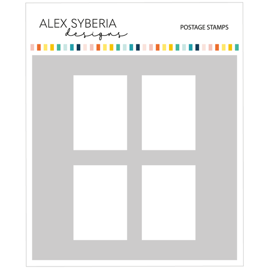 Alex Syberia Designs Postage Stamps Stencil - CraftSource Market: Craft Supplies & Kits Papercraft > Stencils