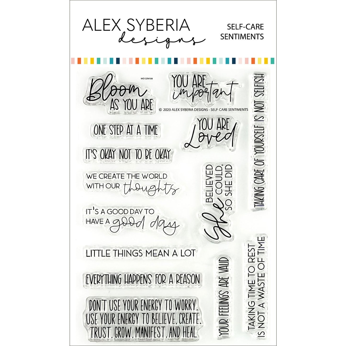 Alex Syberia Designs Self - Care Sentiments Stamp Set - CraftSource Market: Craft Supplies & Kits Papercraft > Stamps > Photopolymer Stamps