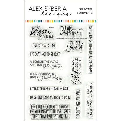 Alex Syberia Designs Self - Care Sentiments Stamp Set - CraftSource Market: Craft Supplies & Kits Papercraft > Stamps > Photopolymer Stamps