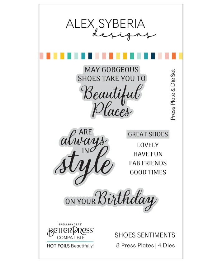 Alex Syberia Designs Shoes Sentiments Press Plate & Die Set - CraftSource Market: Craft Supplies & Kits Papercraft > Dies > Metal Cutting Dies