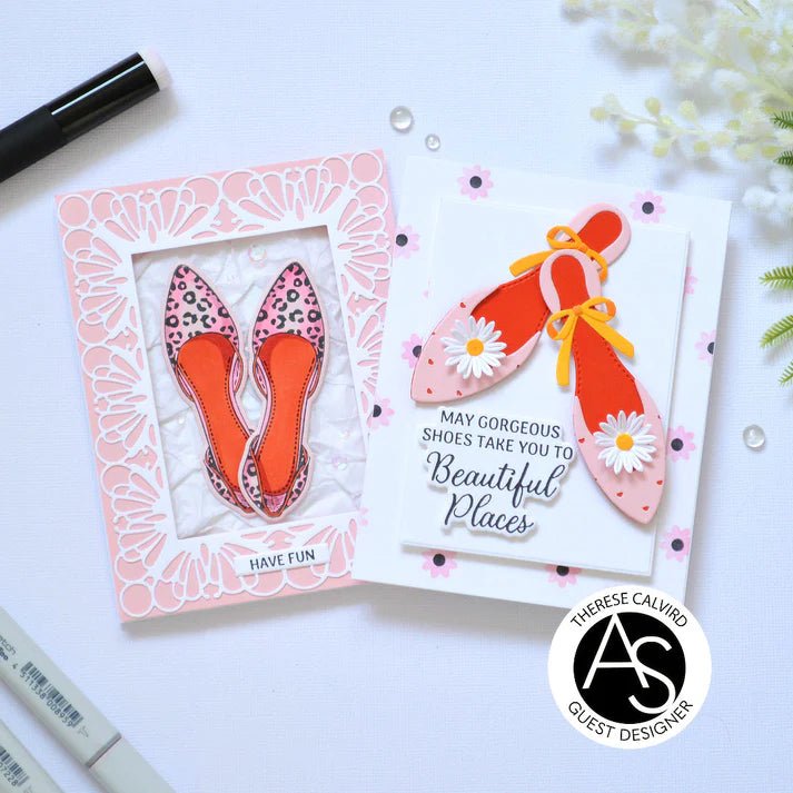 Alex Syberia Designs Shoes Sentiments Press Plate & Die Set - CraftSource Market: Craft Supplies & Kits Papercraft > Dies > Metal Cutting Dies