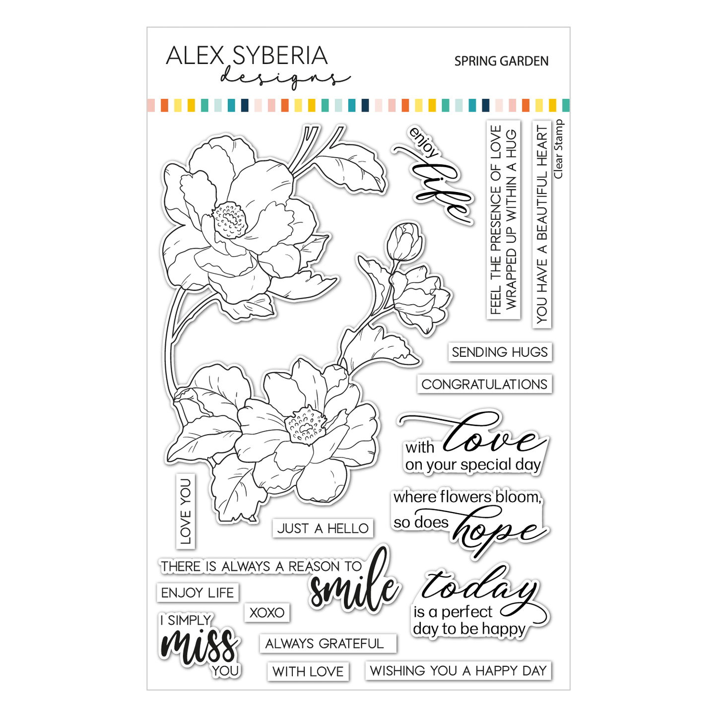 Alex Syberia Designs Spring Garden Stamp Set - CraftSource Market: Craft Supplies & Kits Papercraft > Stamps > Photopolymer Stamps