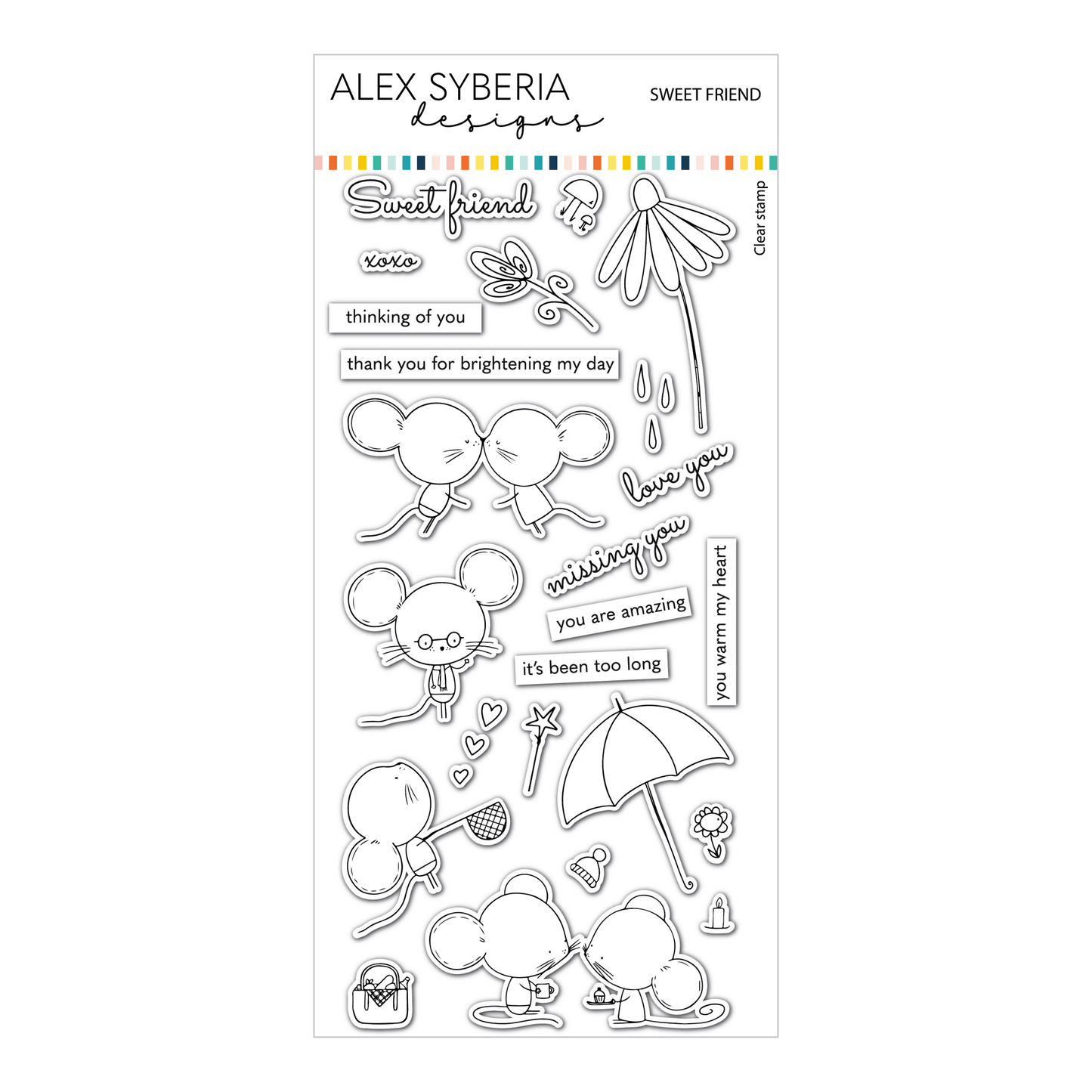 Alex Syberia Designs Sweet Friend Stamp Set - CraftSource Market: Craft Supplies & Kits Papercraft > Stamps > Photopolymer Stamps