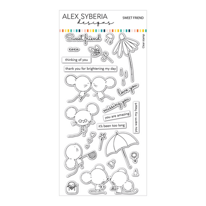 Alex Syberia Designs Sweet Friend Stamp Set - CraftSource Market: Craft Supplies & Kits Papercraft > Stamps > Photopolymer Stamps