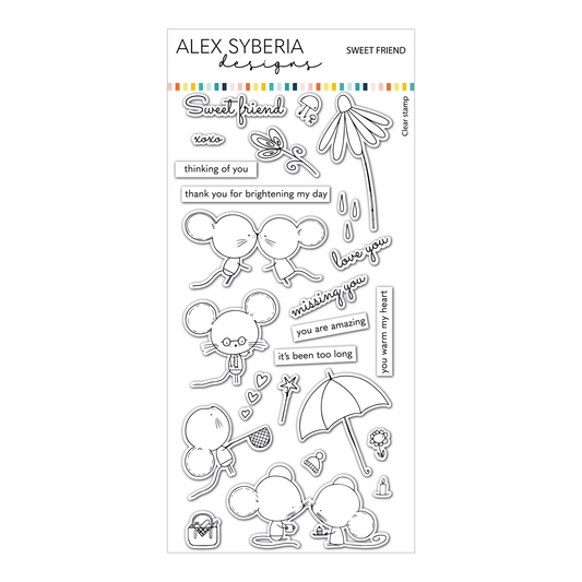 Alex Syberia Designs Sweet Friend Stamp Set - CraftSource Market: Craft Supplies & Kits Papercraft > Stamps > Photopolymer Stamps