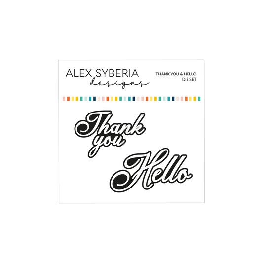 Alex Syberia Designs Thank You & Hello Die Set - CraftSource Market: Craft Supplies & Kits Papercraft > Dies > Metal Cutting Dies