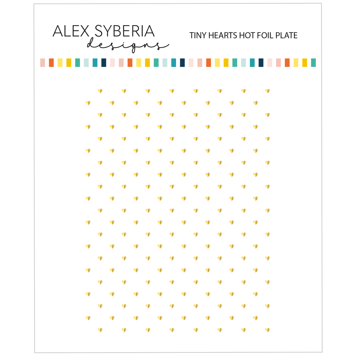 Alex Syberia Designs Tiny Hearts Hot Foil Plate - CraftSource Market: Craft Supplies & Kits Foiling and Letterpress