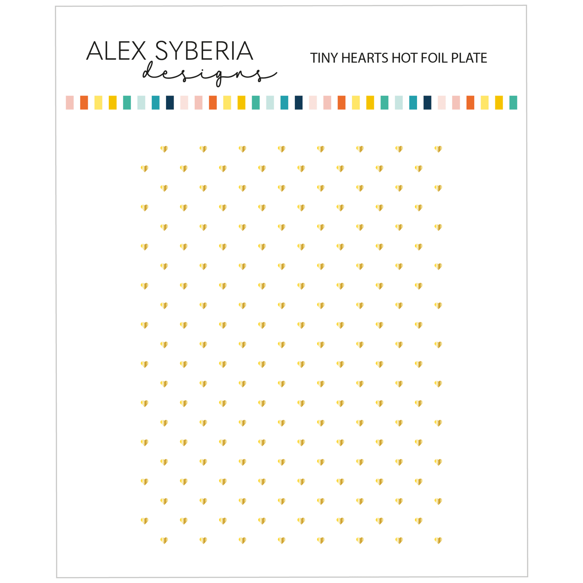 Alex Syberia Designs Tiny Hearts Hot Foil Plate - CraftSource Market: Craft Supplies & Kits Foiling and Letterpress
