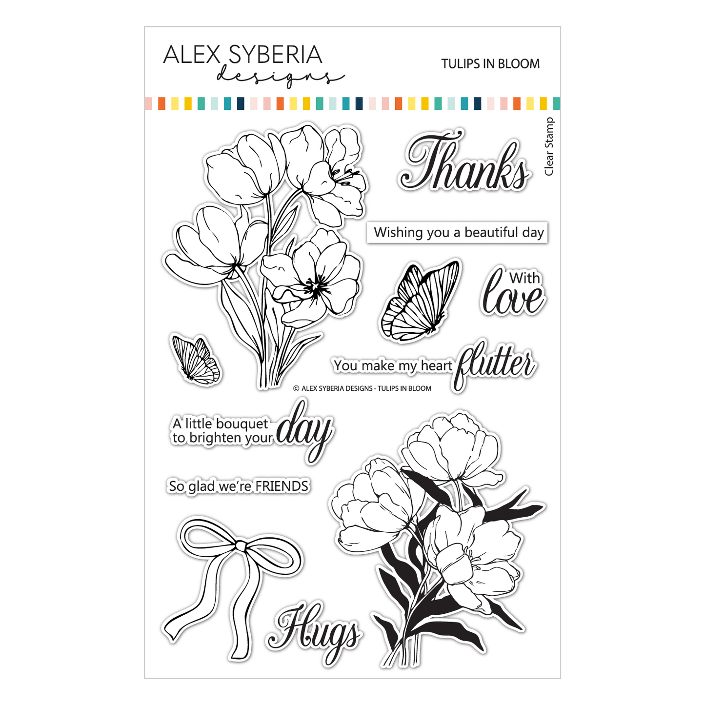 Alex Syberia Designs Tulips in Bloom Stamp Set - CraftSource Market: Craft Supplies & Kits Papercraft > Stamps > Photopolymer Stamps